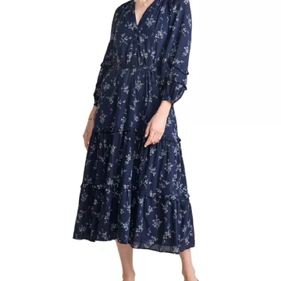 Vineyard Vines Tiered Ruffle Trim Maxi Dress NWT $198 BOHO - Picture 2 of 13